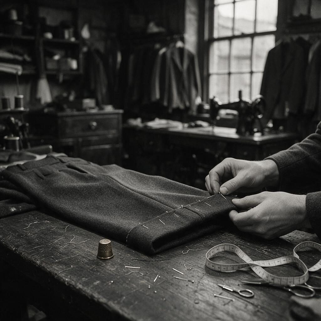 Garment being measured with a tape measure for alteration