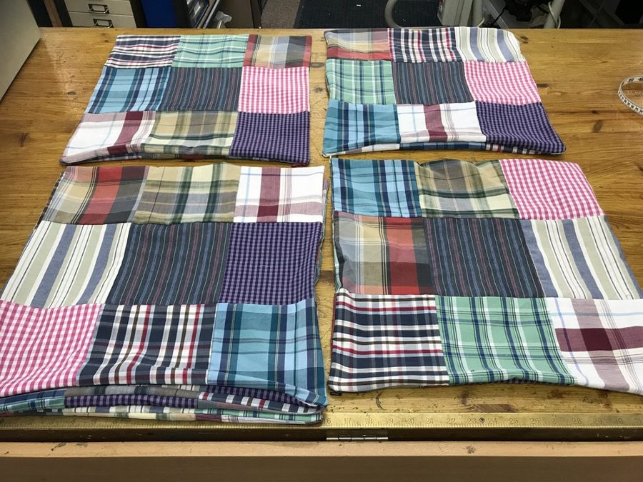 Memory cushion covers made from a loved one's shirts